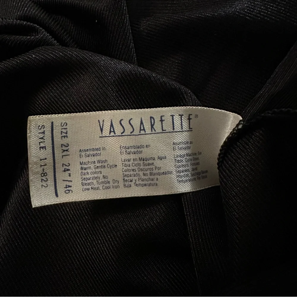 Vintage Vassarette‎ Slip Skirt Sz 2XL Black Lace Hem Silky Midi Lingerie EUC